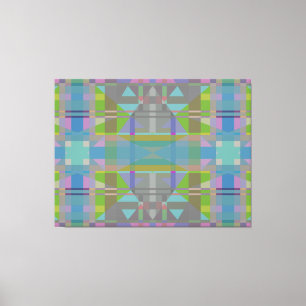 Green Blue Lila Geometric Leinwanddruck