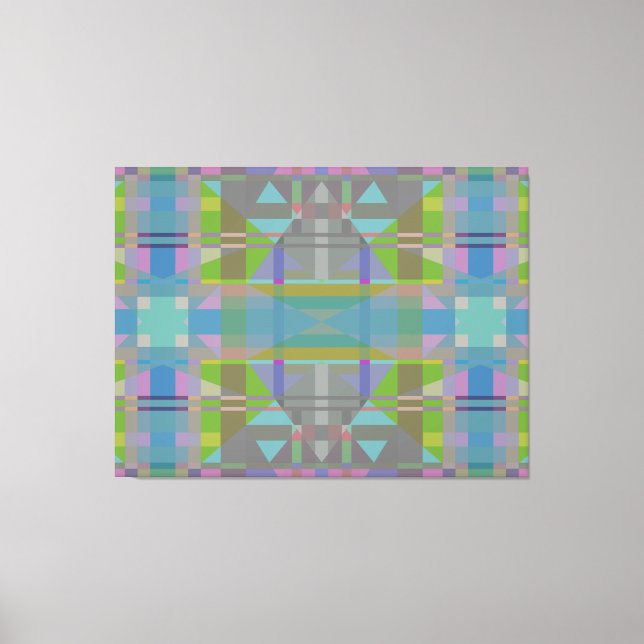 Green Blue Lila Geometric Leinwanddruck (Vorderseite)