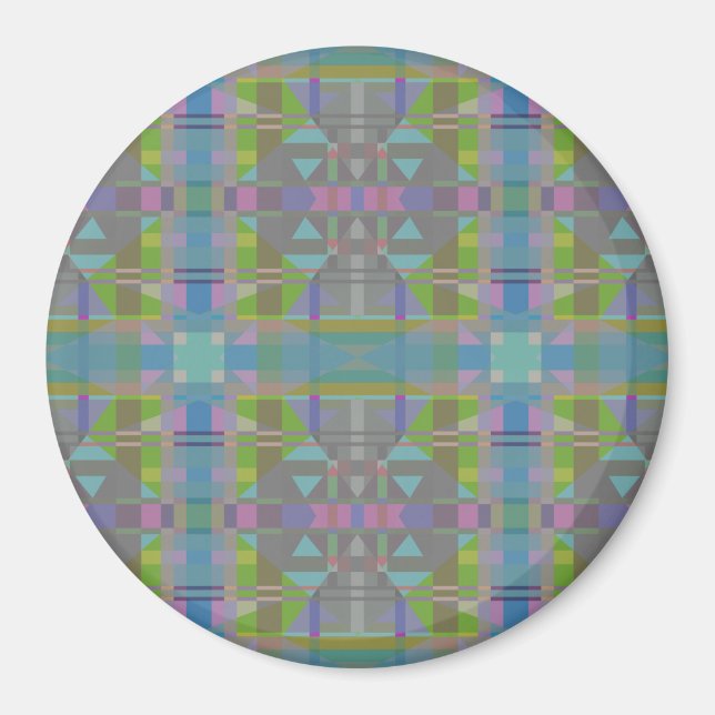 Green Blue Lila Geometric Magnet (Vorne)