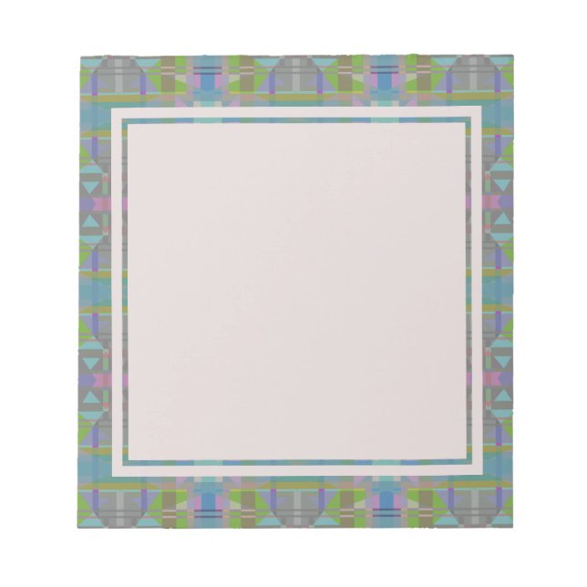 Green Blue Lila Geometric Notepad Notizblock (Vorderseite)