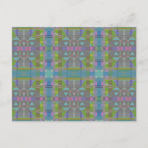 Green Blue Lila Geometric Postkarte