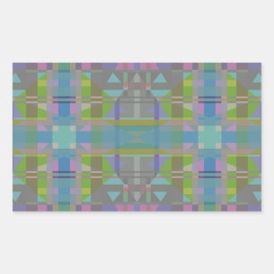 Green Blue Lila Geometric Rechteckiger Aufkleber