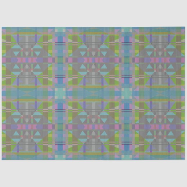 Green Blue Lila Geometric Seidenpapier (Vorderseite)
