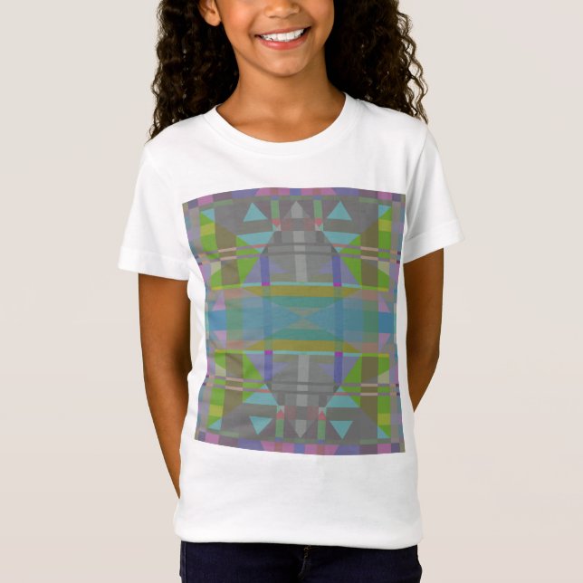 Green Blue Lila Geometric T-Shirt (Vorderseite)