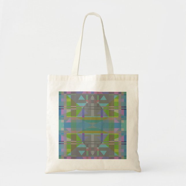 Green Blue Lila Geometric Tragetasche (Vorne)