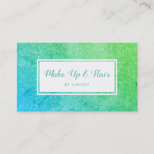 Green Blue Ombre Sparkle Glitzer Haare bilden sich Visitenkarte