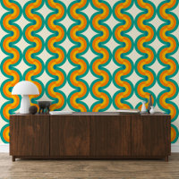 Green Blue Orange Gelb Halbkreis Waves Muster