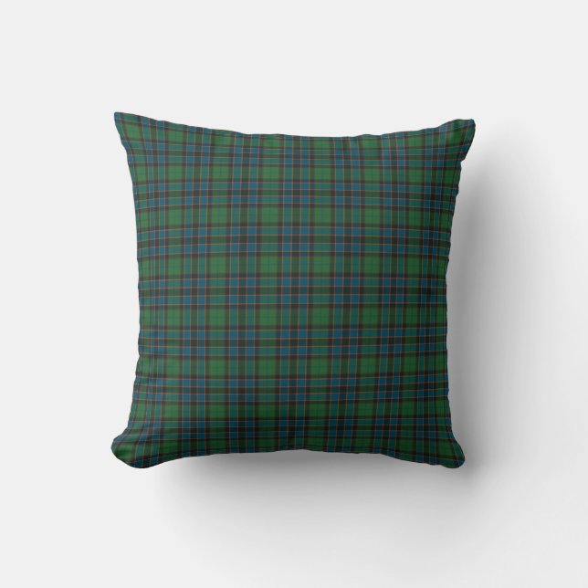 Green Blue Orange Plaid Tartan Kissen (Vorderseite)