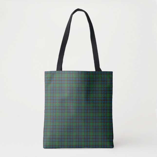 Green Blue Orange Plaid Tartan Tote Bag Tasche (Vorderseite)