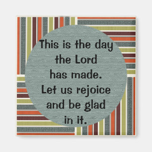 Green Blue Orange Stripe Bibel Verse Magnet