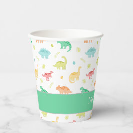 Green Blue Pastel Dino Geburtstagsparty Cup Pappbecher