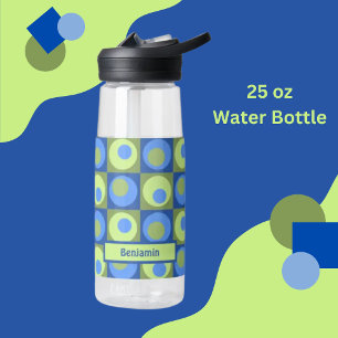 Green Blue Personalized Square Dot Pattern Trinkflasche