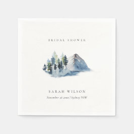 Green Blue Pine Woods Mountain Brautparty Serviette
