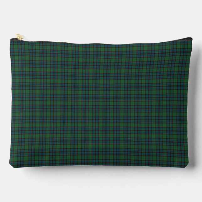 Green Blue Plaid Tartan Pattern Zubehörtasche (Vorderseite)