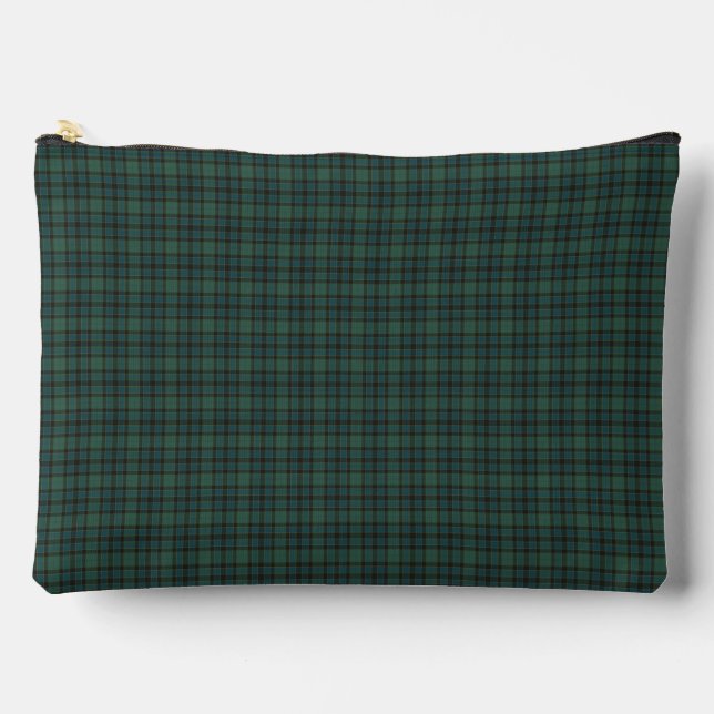 Green Blue Plaid Tartan Pattern Zubehörtasche (Vorderseite)