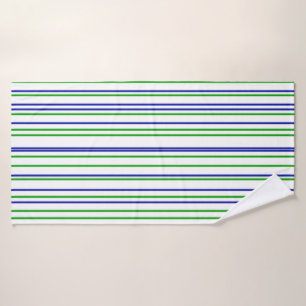Green blue purple stripes modern custom pattern badhandtuch set