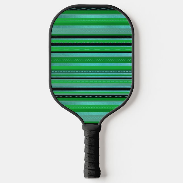Green Blue Stripes Design Pickleball Paddel Pickleball Schläger (Vorderseite)