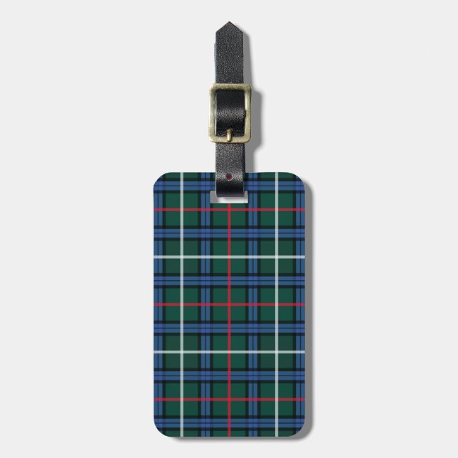 Green Blue Tartan Gepäckanhänger (Vorderseite vertikal)