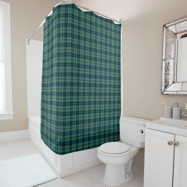Green, Blue und Black Scottish Kariert Keith Tarta Duschvorhang (Beispiel)