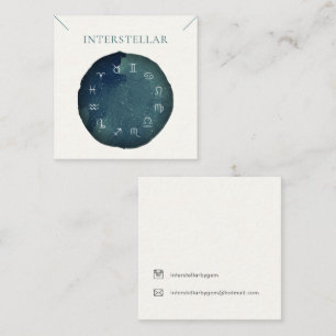 Green Blue Universe Wasserfarben-Netzklasseanzeige Quadratische Visitenkarte