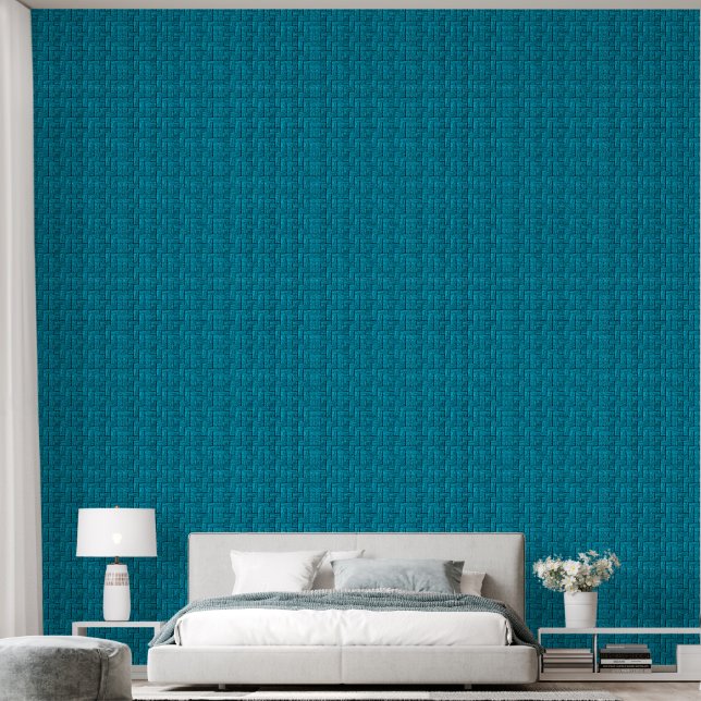 Green Blue Wood Grain Tapete (Schlafzimmer)