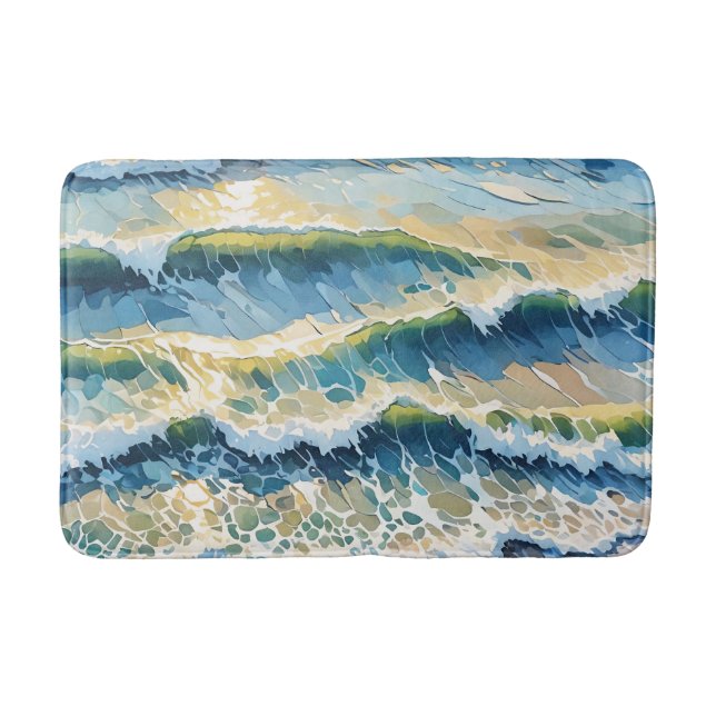 Green Blue Yellow Design am Strand 345 Badematte (Vorderseite)