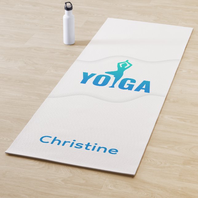 Green-Blue-Yoga-Pose und Individuelle Name Yogamatte (Beispiel)