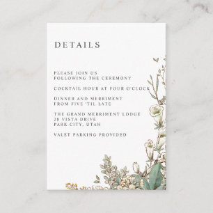 Green Bluebells WEDDING Hotel Details Unterkunft Begleitkarte