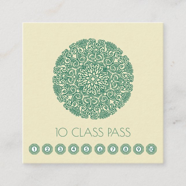 Green Blume Mandala Yoga Treuekarte (Vorderseite)