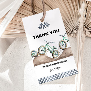 Green BMX Dirt Bike Dankeschön Tag Geschenkanhänger