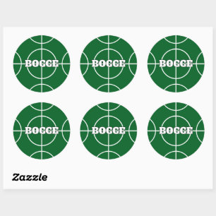 Green Bocce Ball Game ronde autocollants personnal