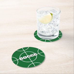 Green Bocce Ball Zoll Papier trinken Coaster Runder Pappuntersetzer