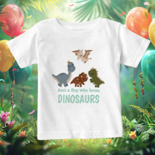 Green Boho Dinosaur Baby T-shirt