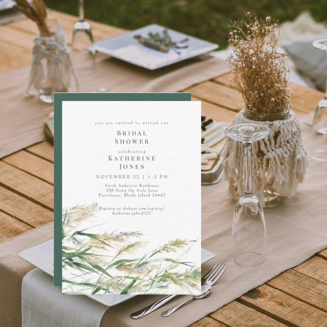 Green Boho Grass Brautparty Einladung (Von Creator hochgeladen)