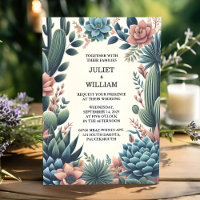Green Boho Leaf Wüste Cacti Sukkulente Hochzeit