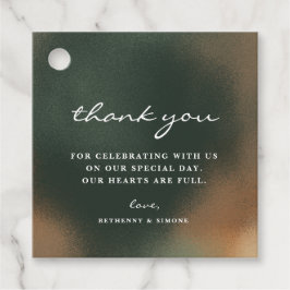 Green Boho Minimalistisch Wedding Vielen Dank für  Geschenkanhänger
