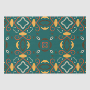 Green Boho Oriental Abstrakt Kaleidoskopisches Mus Seidenpapier