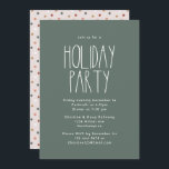 Green Boho Polka Dot Christmas Party Einladung<br><div class="desc">Diese grüne Polka dot weihnachtliche Party Einladung ist perfekt für Ihren modernen böhmischen Landgasthof-inspiriert Urlaub Gruß. Der klassische rustikale, aber zarte Schriftart verleiht ihm einen erdigen Vintagen Look und behalte ihn niedlich und einfach. Die Polka-Punkte kommen in Erdtönen wie Rot, Salbei, Rosa, Rosa, Terrakotta, Rost und Bräune. Das Design ist...</div>