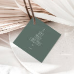 Green Boho Polka Dot Christmas Square bis Geschenkanhänger<br><div class="desc">Diese grüne Polka dot weihnachtsplattform von den Liebesmarken sind perfekt für Ihren modernen böhmischen Landgasthof-inspiriert Urlaub Gruß. Der klassische rustikale, aber feine handgezeichnet Schriftart verleiht ihm einen erdigen Vintagen Look und behalte ihn niedlich und einfach. Die Polka-Punkte kommen in Erdtönen wie Rot, Salbei, Rosa, Rosa, Terrakotta, Rost und Bräune. Das...</div>