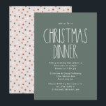 Green Boho Polka Dot Weihnachtsessen Einladung<br><div class="desc">Dieses grüne Boho polka dot weihnachtliche Dinner lädt zum modernen böhmischen Landhaus-inspirierten Weihnachtsessen ein. Der klassische rustikale, aber zarte Schriftart verleiht ihm einen erdigen Vintagen Look und behalte ihn niedlich und einfach. Die Polka-Punkte kommen in Erdtönen wie Rot, Salbei, Rosa, Rosa, Terrakotta, Rost und Bräune. Das Design ist ausgezeichnet für...</div>