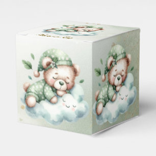 Green Boho Sleeping Teddy Bear Niedliches Party Geschenkschachtel