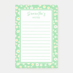 Green Boho Spring Daisies Post-it Klebezettel