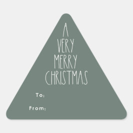 Green Boho Weihnachtsgeschenk Dreieckiger Aufkleber