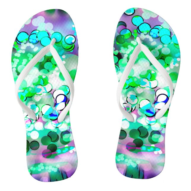 Green Bokeh 92015 Remix Flip Flops (Fußbett)