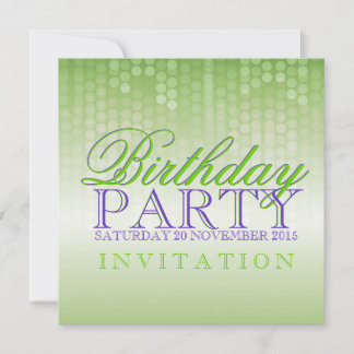 Green Bokeh Party Lights Birthday Einladung