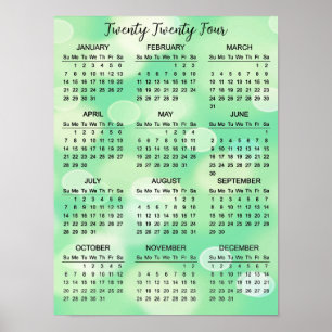 Green Bokeh Résumé Design 2024 Calendrier Poster