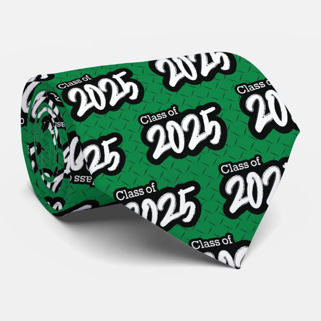 Green Bold Brush Class of 2025 Neck Tie Krawatte (Gerollt)