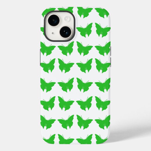 Green Bold Mod Butterflies Case-Mate iPhone Hülle (Rückseite)