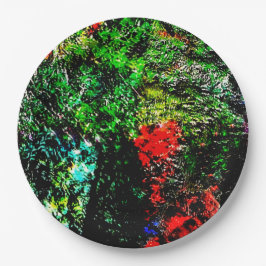 Green bold texture  paper plate,Dark green texture Pappteller