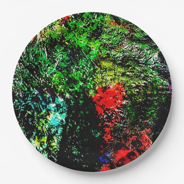Green bold texture  paper plate,Dark green texture Pappteller (Vorderseite)